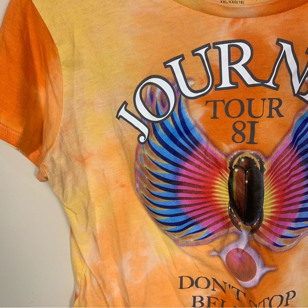 Journey Graphic Vintage Inspired Tye Dye Tour Don’t Stop Believin Cropped Tee - Picture 6 of 13